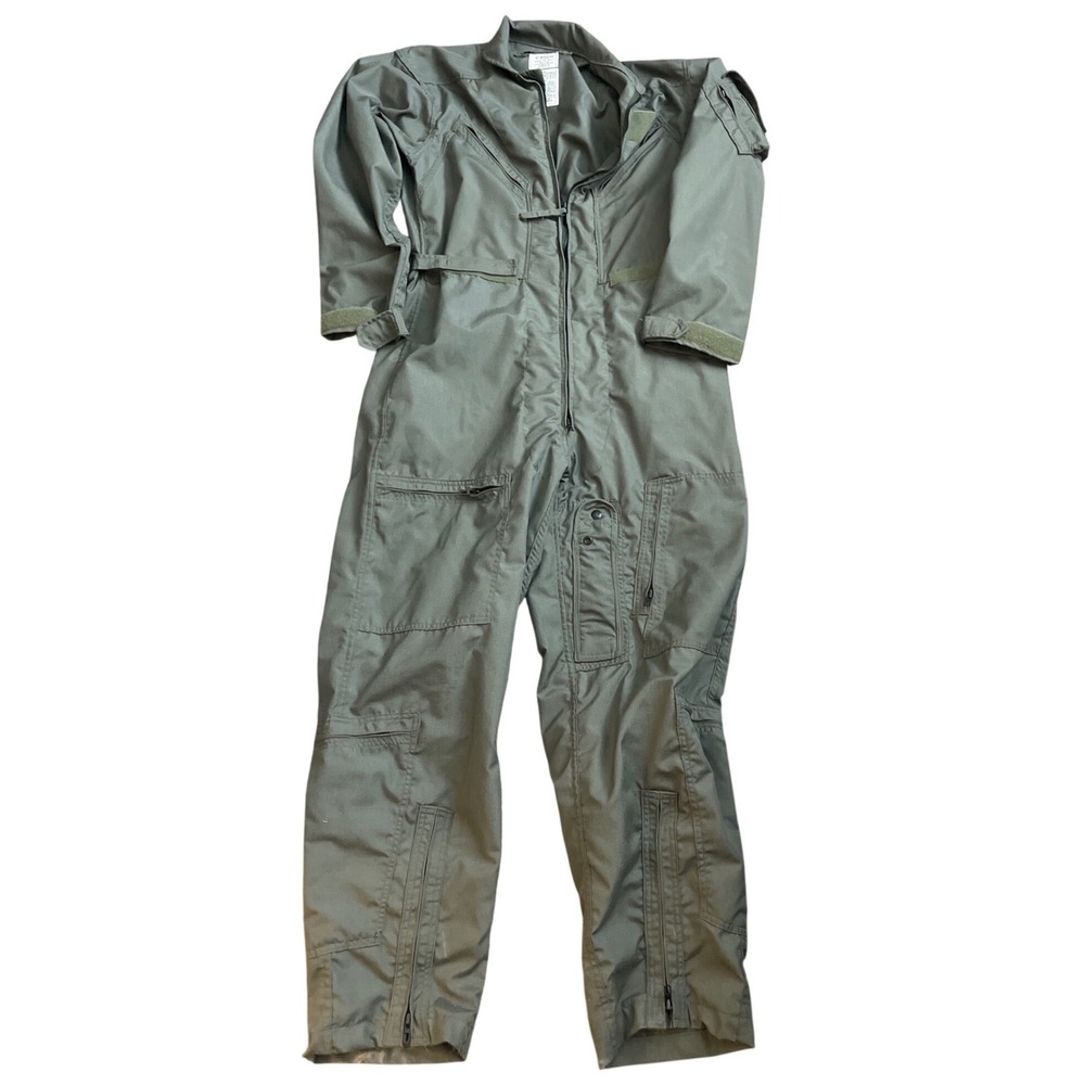 Mens US Military CWU-27/P Flyers Coveralls Sage Green Flight Suit 42 Regular